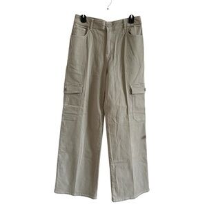 Bagatelle Wide Leg High Waist Cargo Pants Light Khaki Light Olive Sage Sz  8 31”